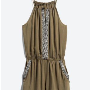 FORTUNE + IVY Danice Embroidery Trim Keyhole Romper